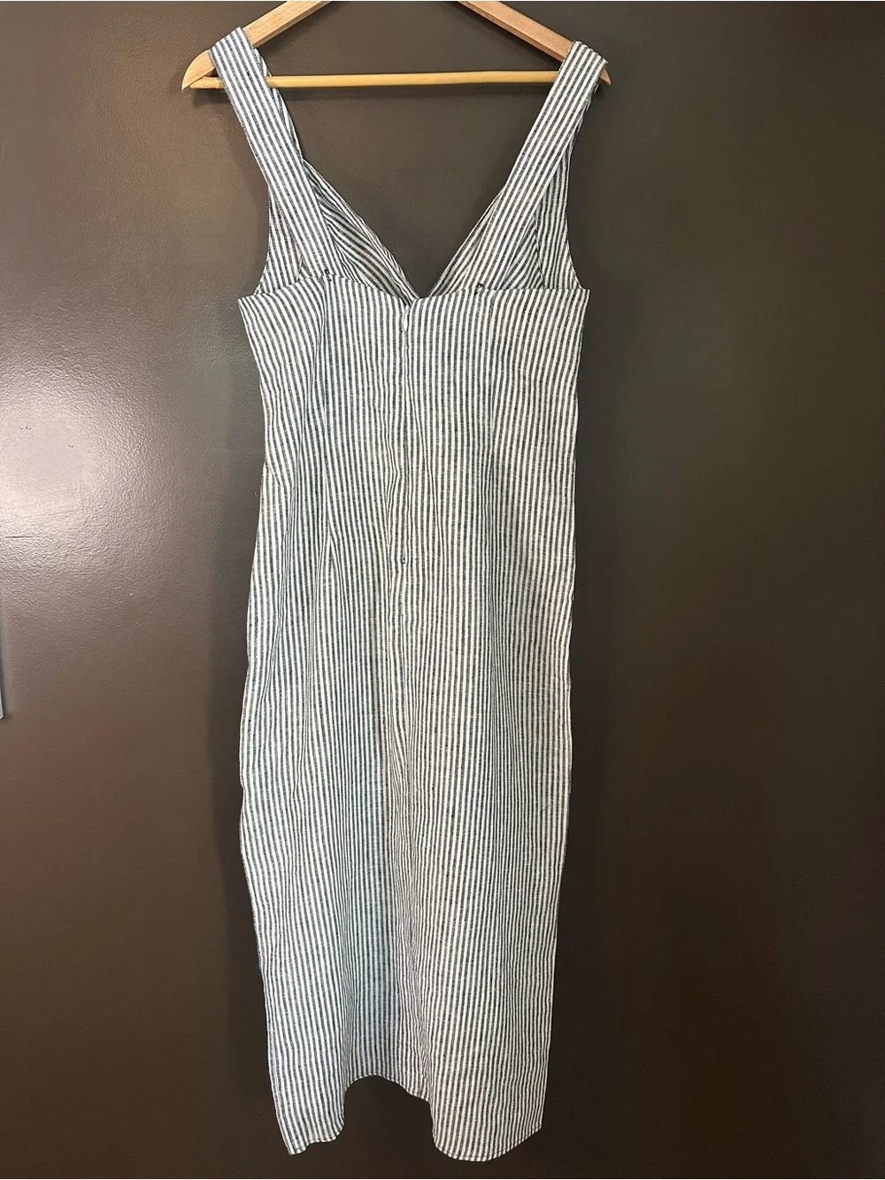 REFORMATION Allira 100% Linen Slim Fit Dress Vineyard Stripe Size 4